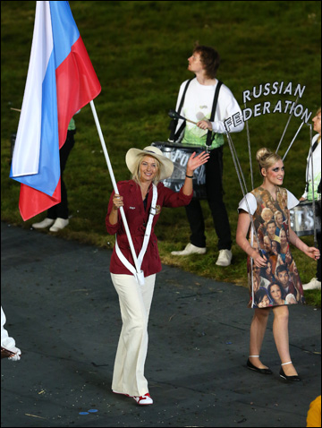Церемония открытия Олимпиады. Мария Шарапова во главе российской делегации