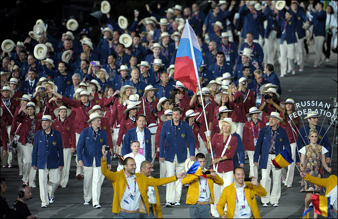 Церемония открытия Олимпиады. Российская делегация