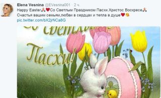 Источник — twitter.com/EVesnina001