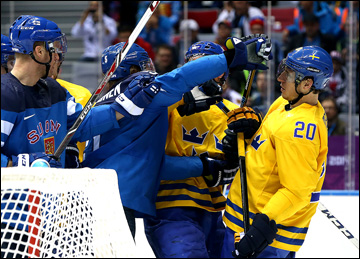 21 февраля 2014 года. Сочи. XXII зимние Олимпийские игры. Хоккей. 1/2 финала. Швеция — Финляндия — 2:1