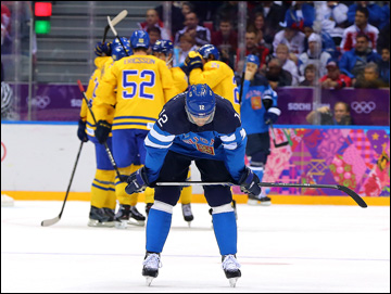 21 февраля 2014 года. Сочи. XXII зимние Олимпийские игры. Хоккей. 1/2 финала. Швеция — Финляндия — 2:1