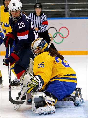 17 февраля 2014 года. Сочи. XXII зимние Олимпийские игры. Хоккей. Женщины. 1/2 финала. США — Швеция — 6:1