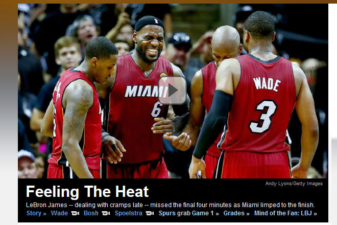 ESPN: «Чувствуя жару» (обыгрывается слово Heat)