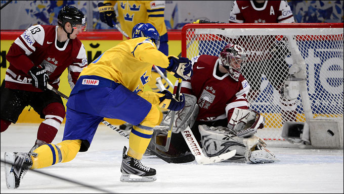 15 мая 2012 года. Стокгольм. Чемпионат мира. Групповой турнир. Швеция — Латвия — 4:0