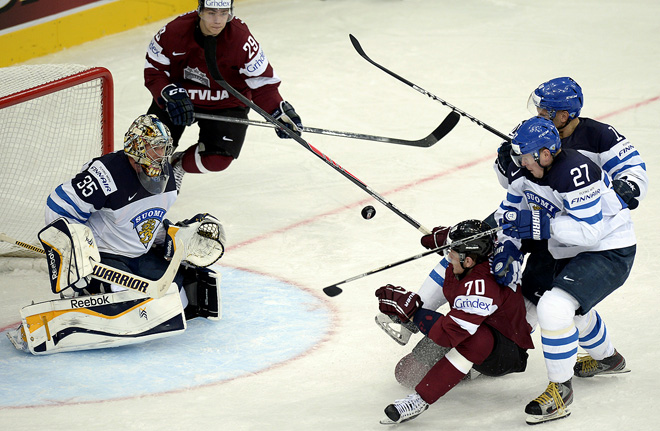 В первом матче чемпионата мира финны проиграли сборной Латвии