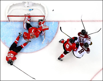12 февраля 2014 года. Сочи. XXII Зимние Олимпийские игры. Хоккей. Групповой этап. Латвия — Швейцария — 0:1