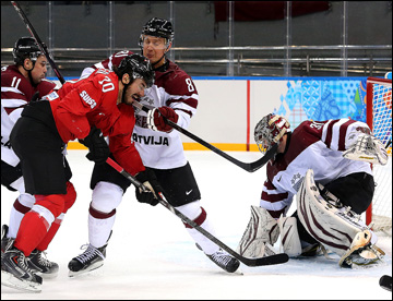 12 февраля 2014 года. Сочи. XXII Зимние Олимпийские игры. Хоккей. Групповой этап. Латвия — Швейцария — 0:1