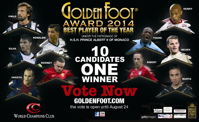 Роналду, Рибери, Пирло и Анри — в числе претендентов на премию Golden Foot 2014