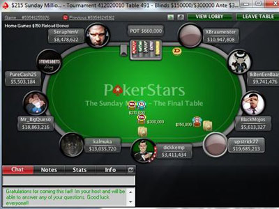 Sunday Million. 20th of March