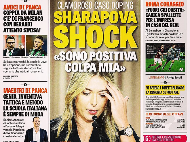 Мария Шарапова в тени допингового скандала с употреблением милдроната