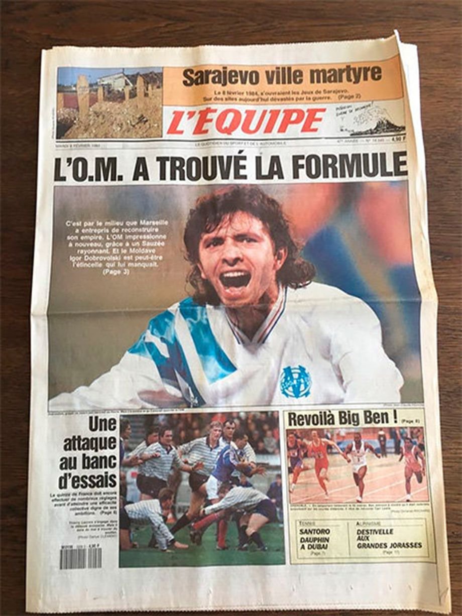 Добровольский на обложке французской L'Equipe