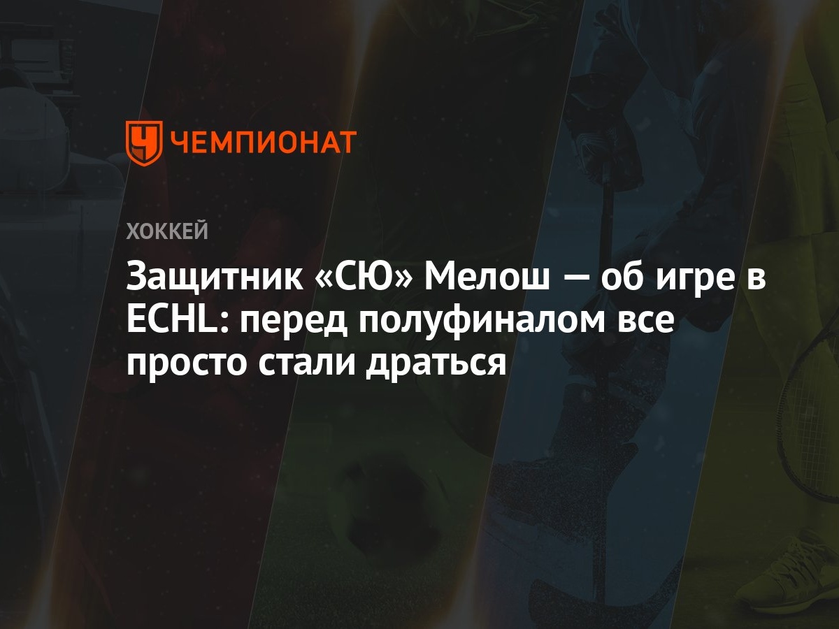 Защитник «СЮ» Мелош — об игре в ECHL: перед полуфиналом все просто стали  драться - Чемпионат