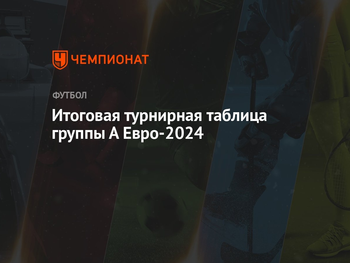 Итоговая турнирная таблица группы А Евро-2024