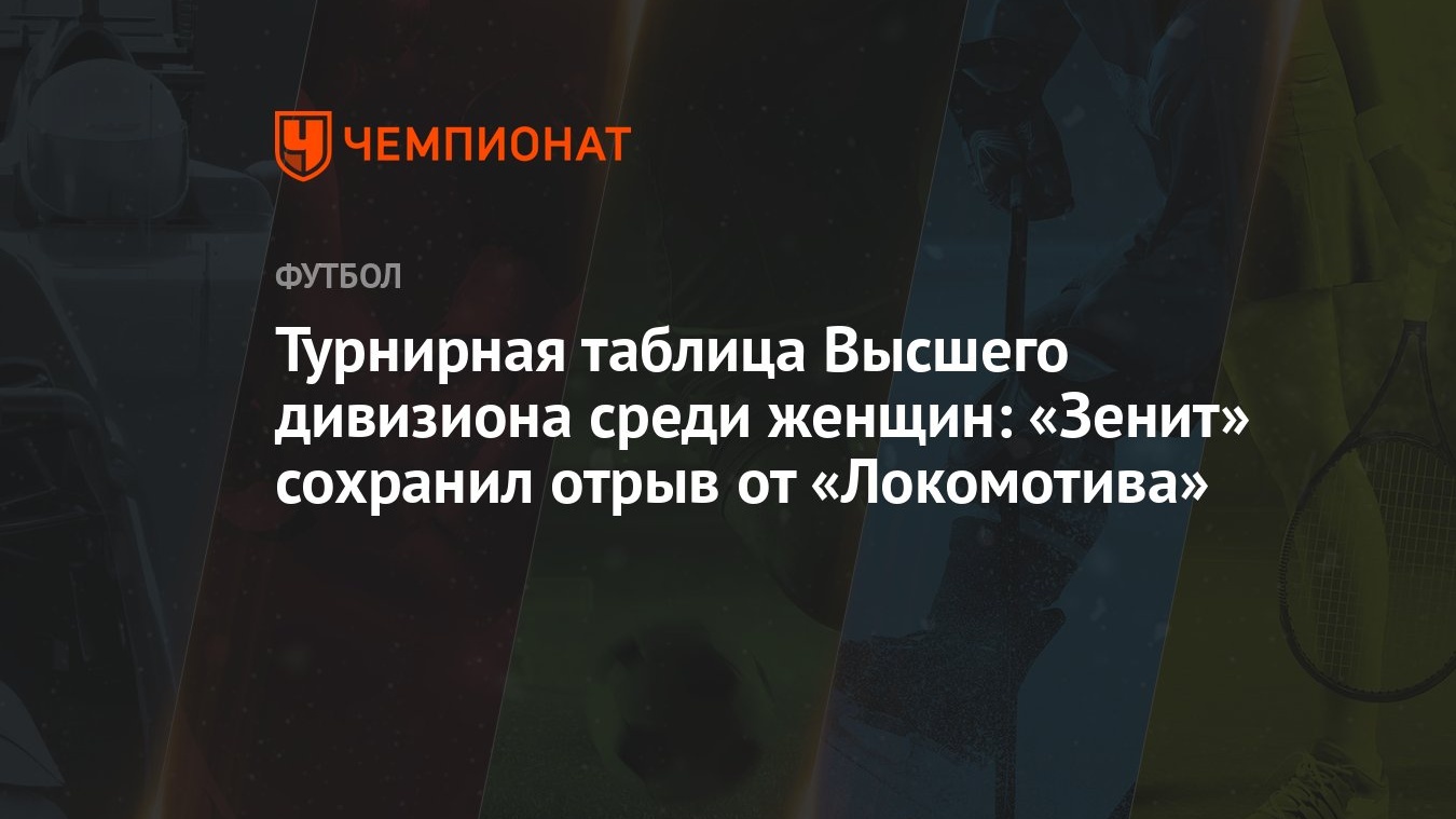 Турнирная таблица Высшего дивизиона среди женщин: «Зенит» сохранил отрыв от  «Локомотива» - Чемпионат