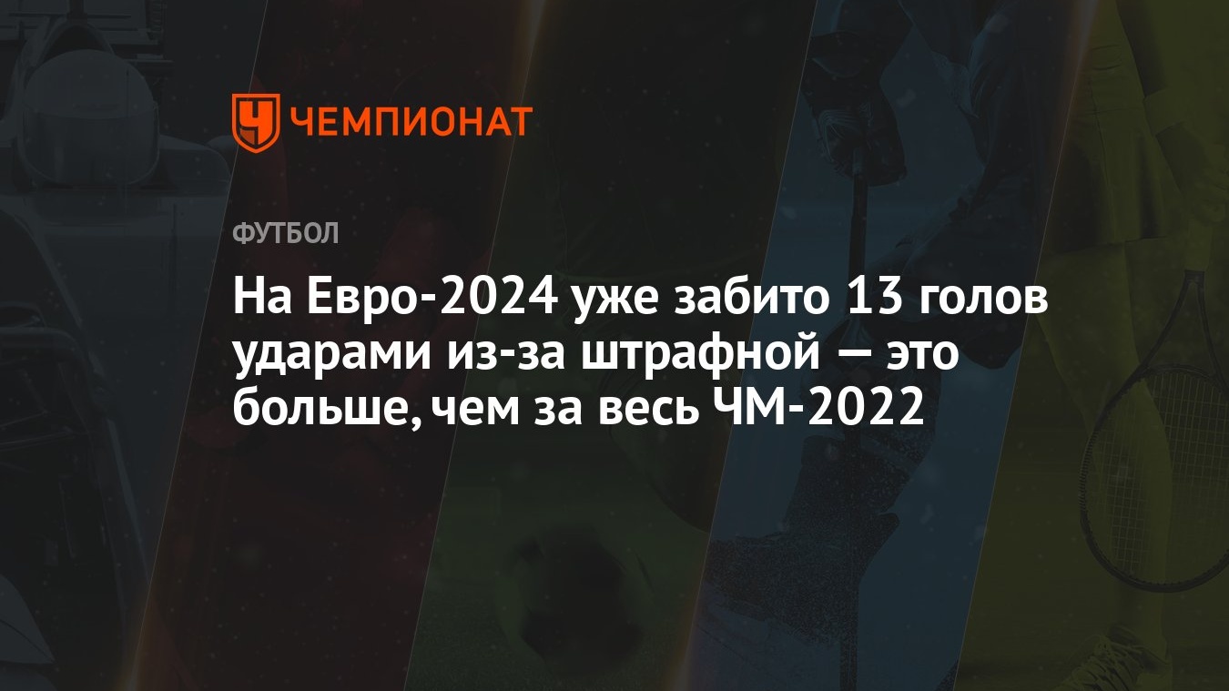 На Евро-2024 уже забито 13 голов ударами из-за штрафной — это больше, чем  за весь ЧМ-2022