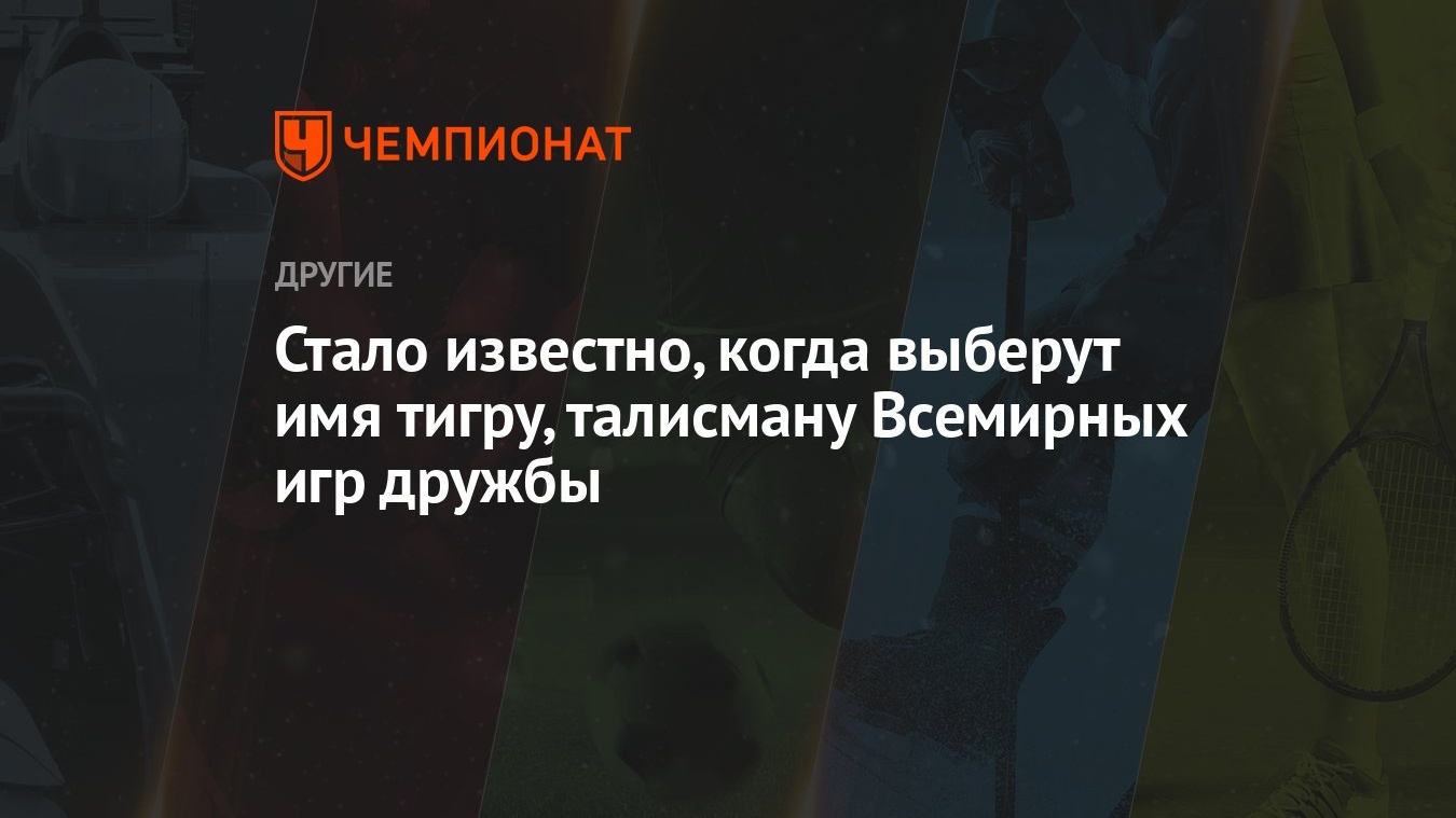 Стало известно, когда выберут имя тигру, талисману Всемирных игр дружбы -  Чемпионат