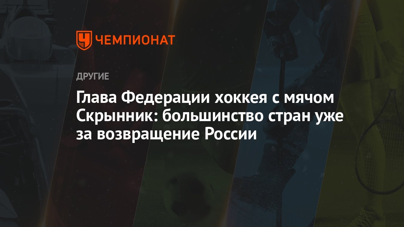 Глава Федерации хоккея с мячом Скрынник: большинство стран уже за  возвращение России - Чемпионат