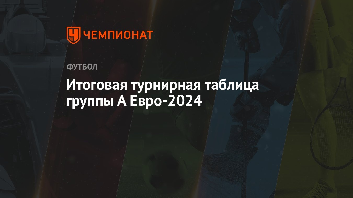 Итоговая турнирная таблица группы А Евро-2024