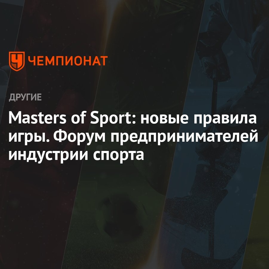 Masters of Sport: новые правила игры. Форум предпринимателей индустрии  спорта - Чемпионат