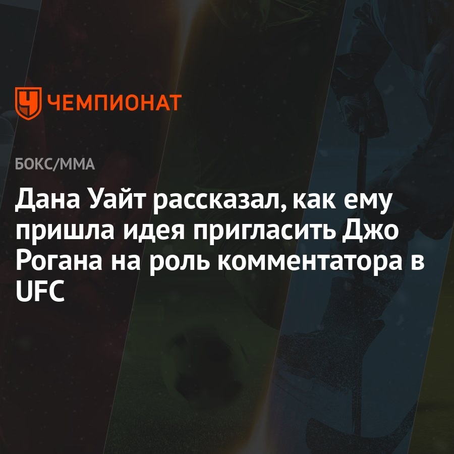 Дана Уайт рассказал, как ему пришла идея пригласить Джо Рогана на роль  комментатора в UFC - Чемпионат