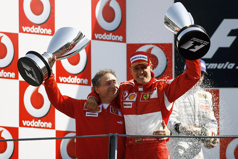 Жан Тодт и Михаэль Шумахер после победы на Гран-при Италии-2006