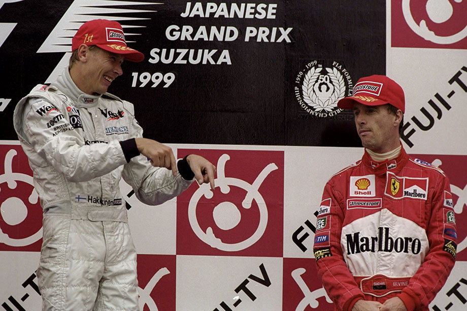 Хаккинен и Ирвайн на подиуме Гран-при Японии-1999