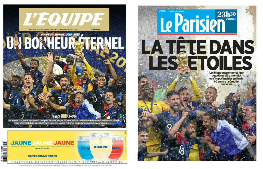 L’Equipe: «Вечное счастье»; Le Parisien: «Небо в алмазах» L’Equipe: «Вечное счастье»; Le Parisien: «Небо в алмазах»