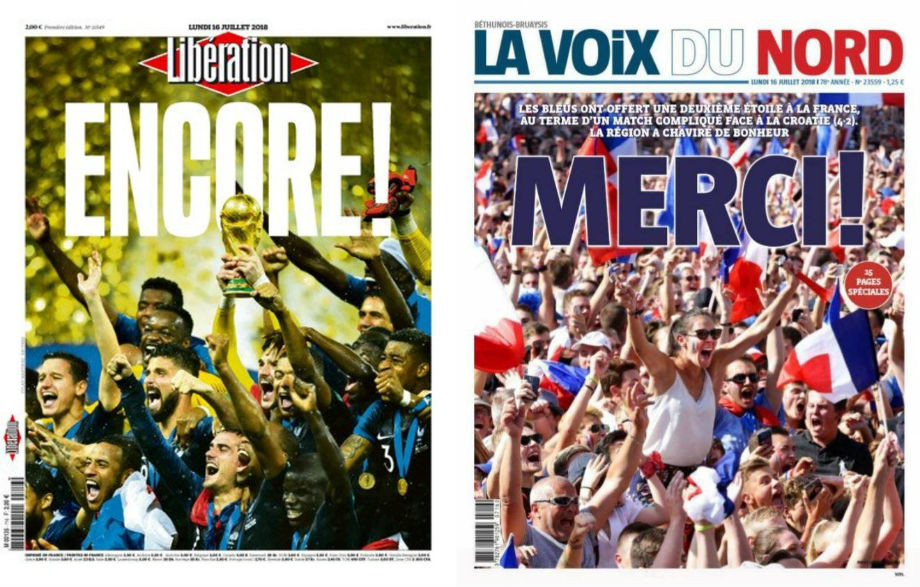 Liberation: «Снова!»; La voix du Nord: «Спасибо!» Liberation: «Снова!»; La voix du Nord: «Спасибо!»