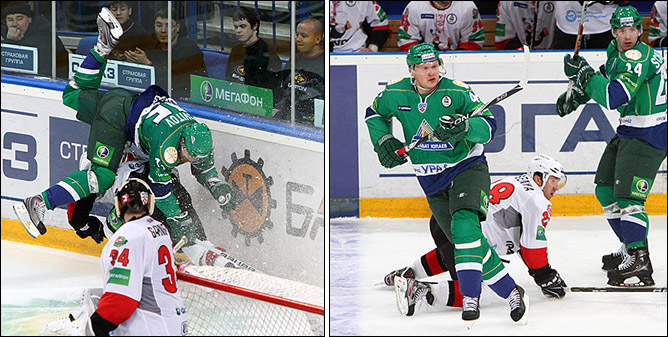 4 ноября 2011 года. Уфа. Регулярный чемпионат КХЛ. "Салават Юлаев" — "Трактор" — 4:0 4 ноября 2011 года. Уфа. Регулярный чемпионат КХЛ. "Салават Юлаев" — "Трактор" — 4:0