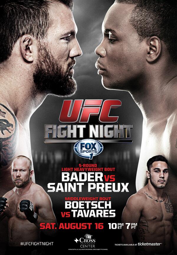 Постер к турниру UFC Fight Night Постер к турниру UFC Fight Night