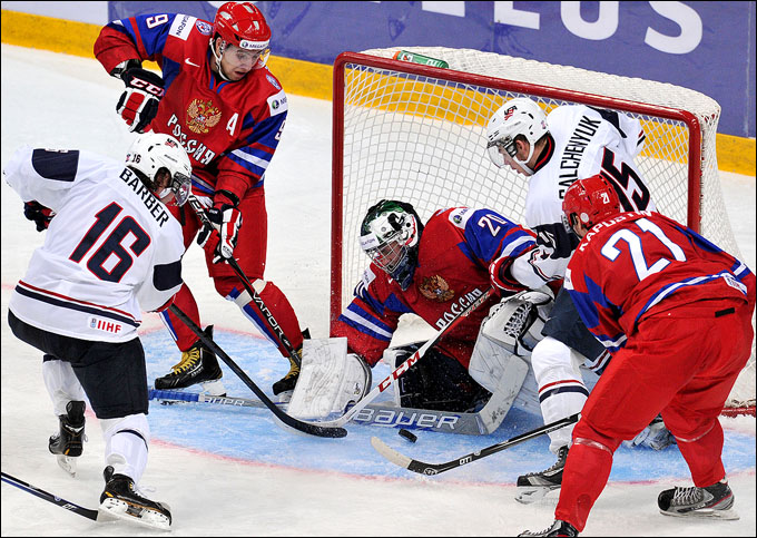 28 декабря 2012 года. Уфа. Молодежный чемпионат мира. Групповой турнир. Россия — США — 2:1 28 декабря 2012 года. Уфа. Молодежный чемпионат мира. Групповой турнир. Россия — США — 2:1