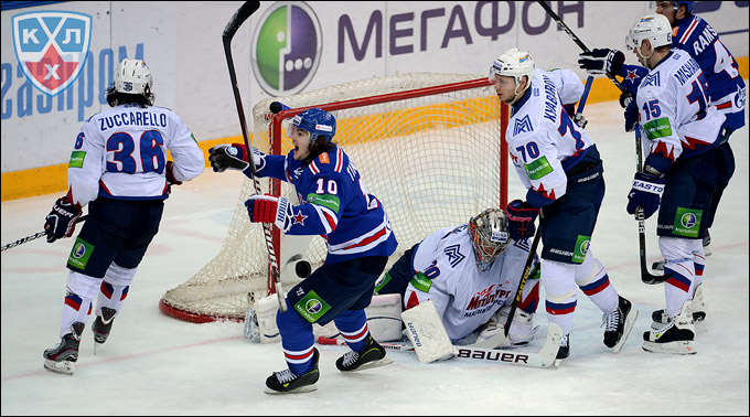 30 января 2013 года. Санкт-Петербург. Регулярный чемпионат КХЛ. СКА — "Металлург" Мг — 3:0 30 января 2013 года. Санкт-Петербург. Регулярный чемпионат КХЛ. СКА — "Металлург" Мг — 3:0