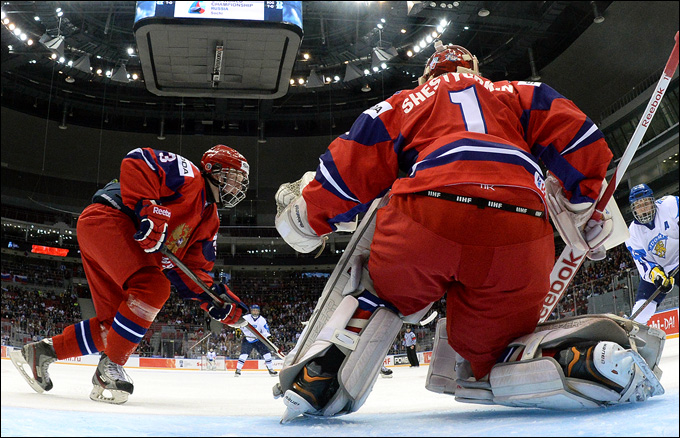 18 апреля 2013 года. Сочи. Юниорский чемпионат мира. Финляндия — Россия — 1:3. Игорь Шестёркин сыграл блестяще 18 апреля 2013 года. Сочи. Юниорский чемпионат мира. Финляндия — Россия — 1:3. Игорь Шестёркин сыграл блестяще