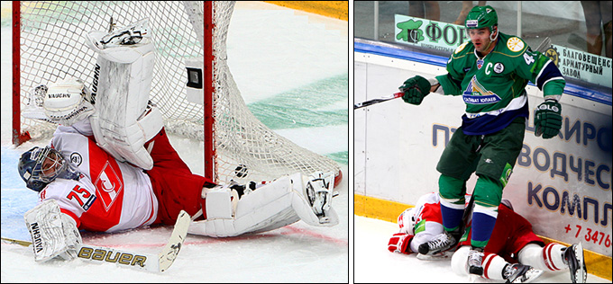 28 января 2012 года. Уфа. Регулярный чемпионат КХЛ. "Салават Юлаев" — "Спартак" — 4:2 28 января 2012 года. Уфа. Регулярный чемпионат КХЛ. "Салават Юлаев" — "Спартак" — 4:2