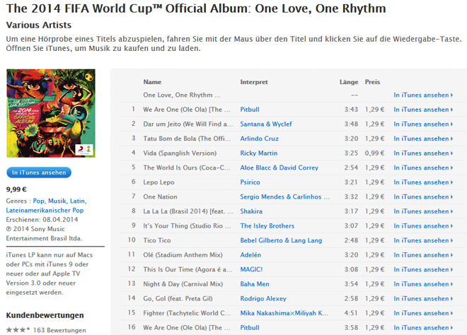 One Love, One Rhythm — The 2014 FIFA World Cup Official Album One Love, One Rhythm — The 2014 FIFA World Cup Official Album