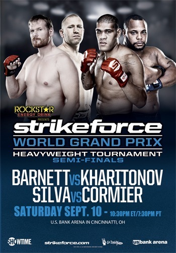 Постер к полуфиналам Гран-при тяжеловесов Strikeforce Постер к полуфиналам Гран-при тяжеловесов Strikeforce
