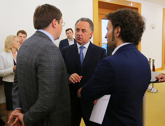 Максим Митрофанов, Виталий Мутко и Роман Бабаев Максим Митрофанов, Виталий Мутко и Роман Бабаев