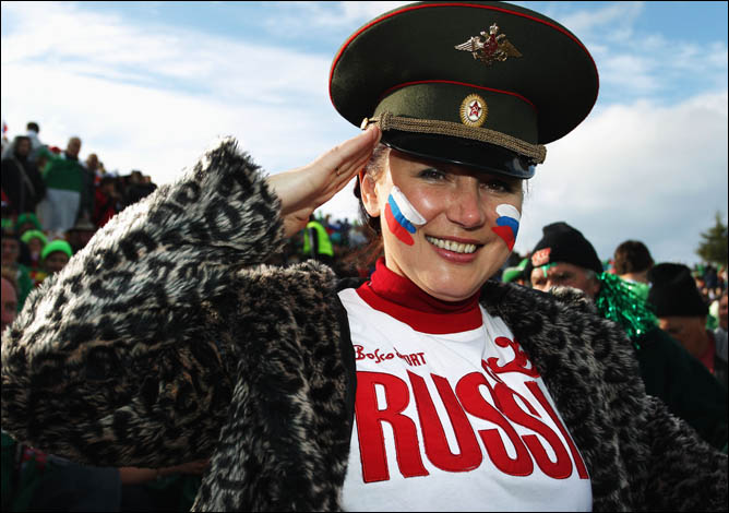 Сборная России не остаётся без поддержки даже на краю света Сборная России не остаётся без поддержки даже на краю света