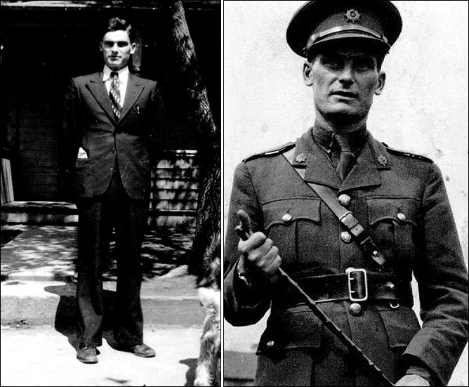 Гордон Джакс. Слева – во время журналистской карьеры в Меллвиле. Справа – во время Второй мировой войны Гордон Джакс. Слева – во время журналистской карьеры в Меллвиле. Справа – во время Второй мировой войны