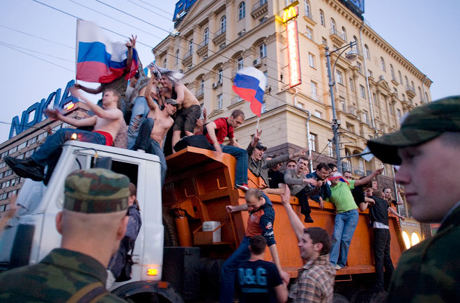 Евро-2008. Россия — Голландия. Москва после матча Евро-2008. Россия — Голландия. Москва после матча