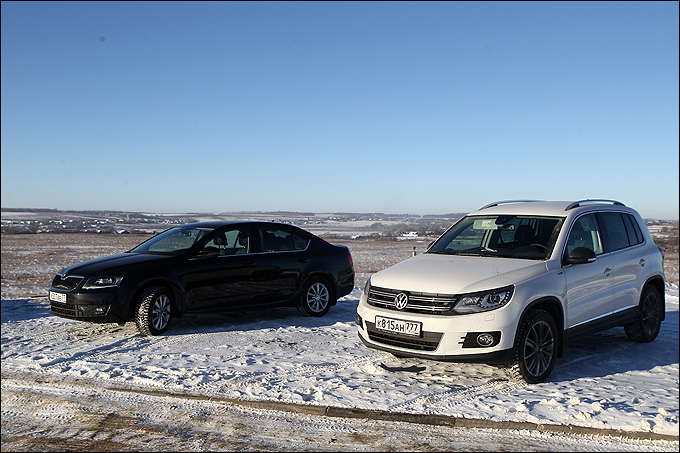 Volkswagen Tiguan и ŠKODA Octavia на магистрали чувствовали себя уверенно Volkswagen Tiguan и ŠKODA Octavia на магистрали чувствовали себя уверенно
