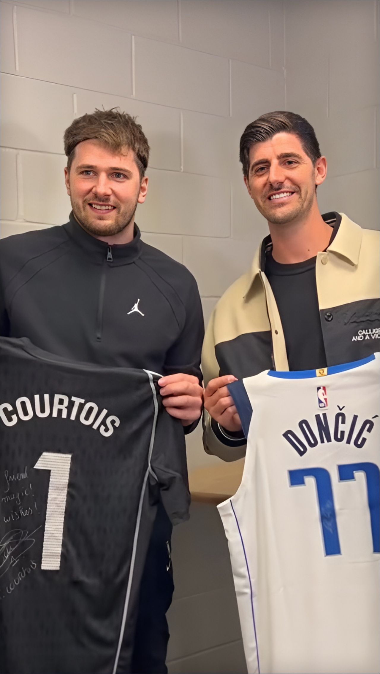 Дончич и Куртуа пересеклись на матче НБА. Видео
