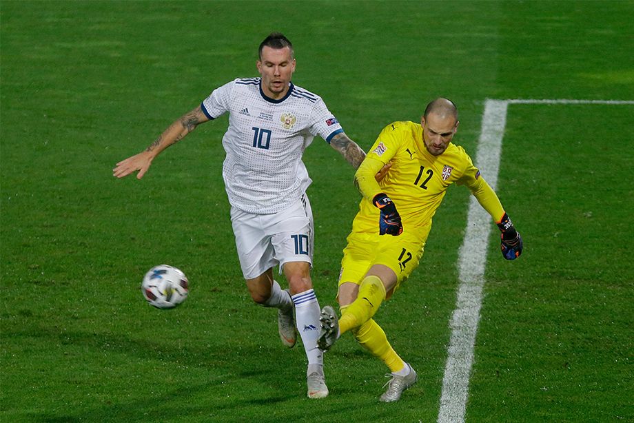 Антон Заболотный в матче с Сербией в 2020 году