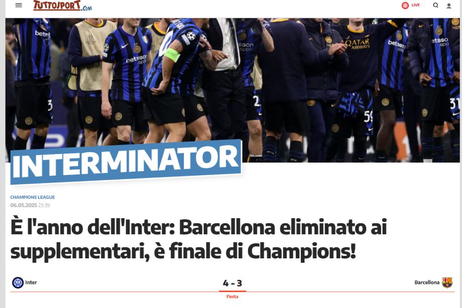 Tuttosport: Зоммер был кошкой. Он напомнил чудо Сезара