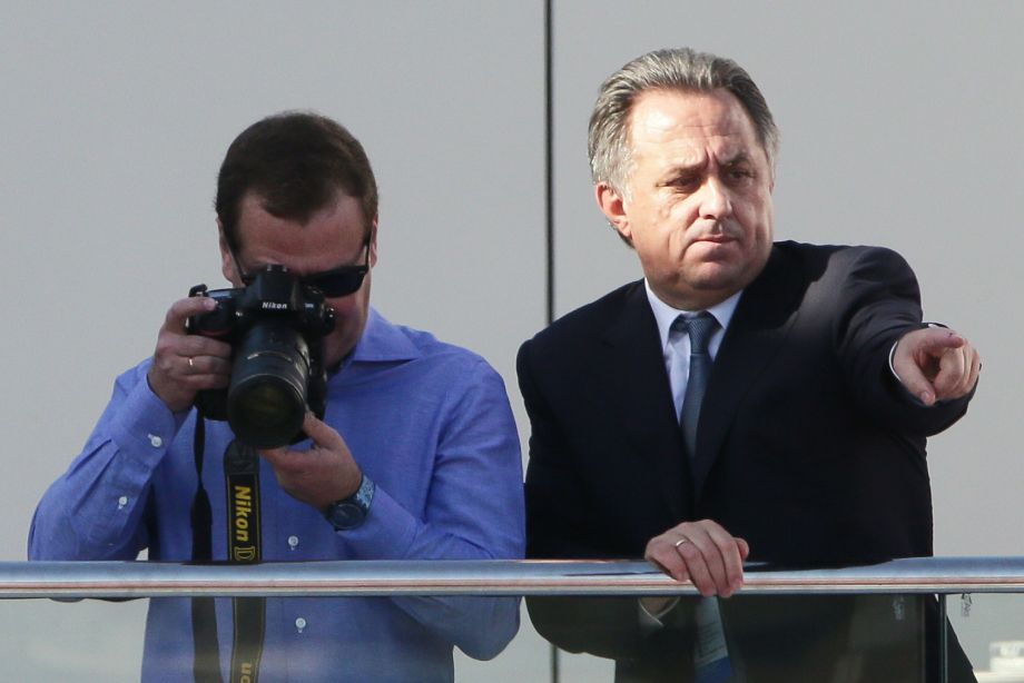 Дмитрий Медведев и Виталий Мутко на Гран-при России