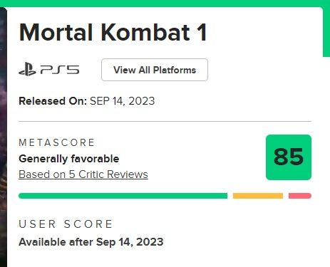 Mortal Kombat 1 - Metacritic