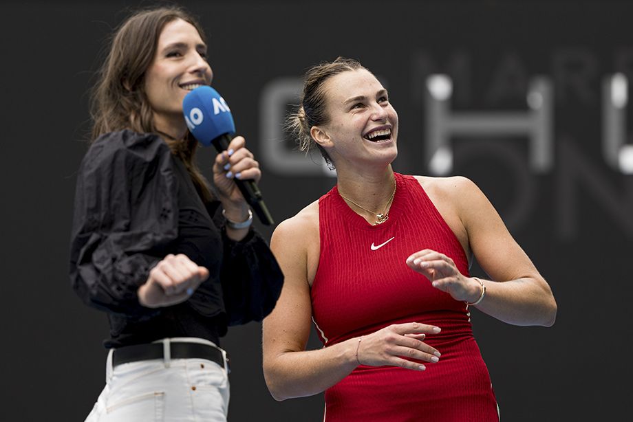 Андреа Петкович и Арина Соболенко во время Australian Open — 2024