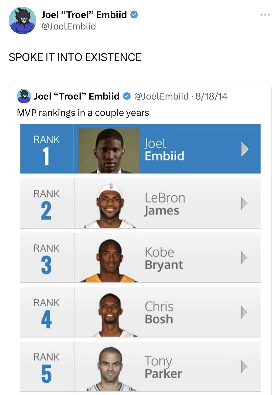 Джоэл Эмбиид из «Филадельфии Сиксерс» стал MVP сезона-2022/2023 НБА