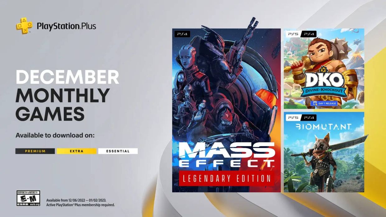 Официально: в декабре подписчики PS Plus получат Mass Effect, Biomutant и  ещё одну игру - Чемпионат