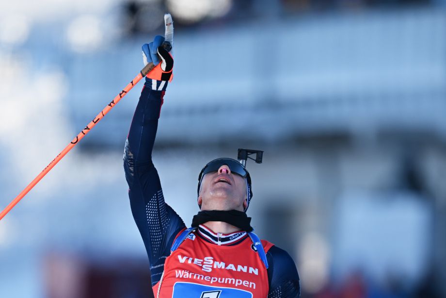 Ветле Шоста Кристиансен на финише эстафеты Оберхофа